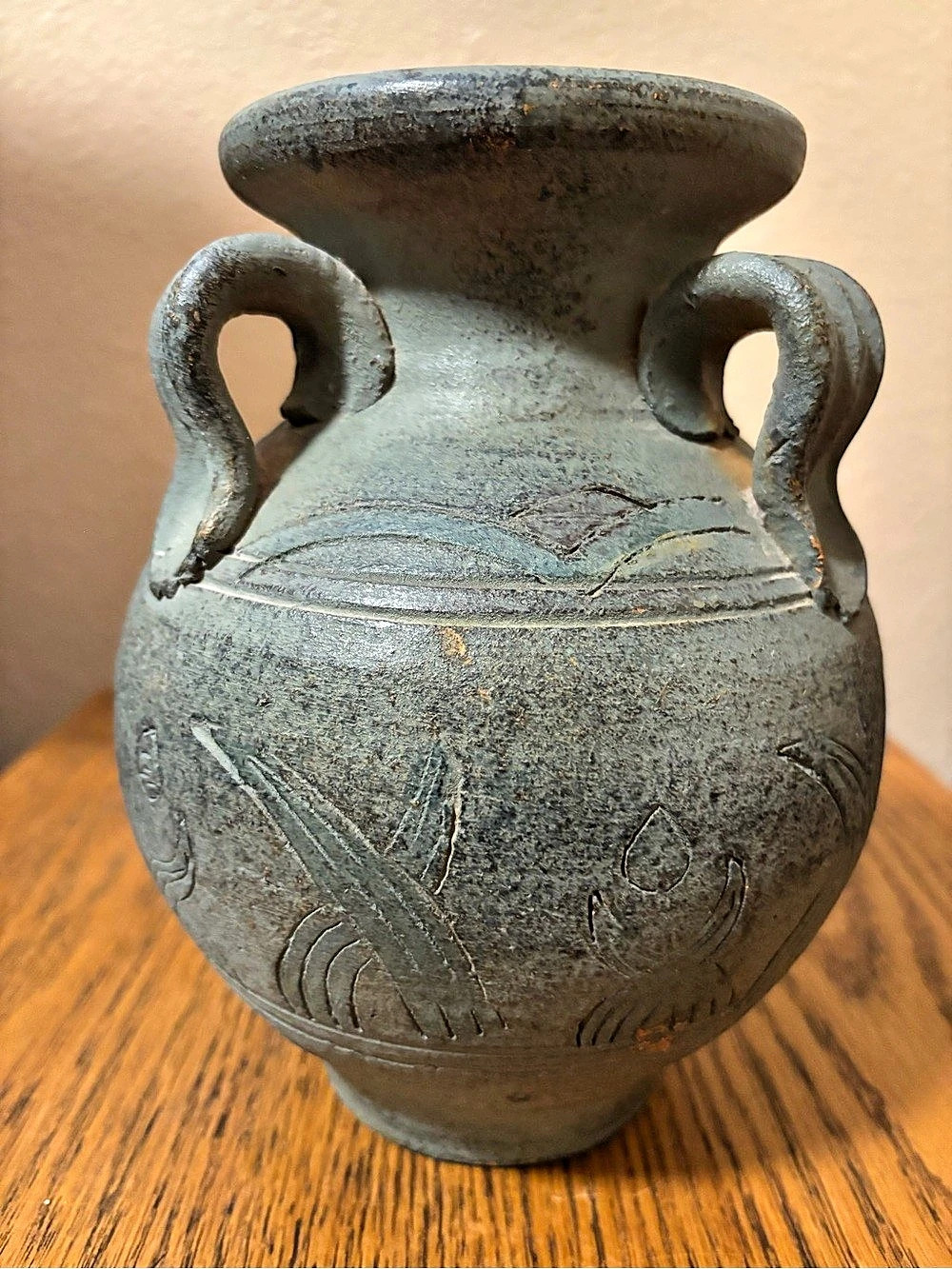 Handcrafted Ceramic Two-Handled Vase - Picture 2 of 6